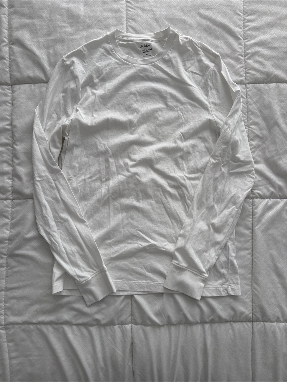 J. Crew White Men’s Long Sleeve Crewneck Tee